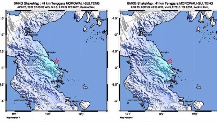 GEMPA Terkini 2022, Getaran di Morowali, Sulawesi Tengah, Dirasakan di Bahodopi