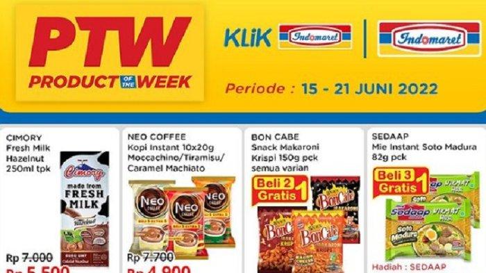 Katalog Promo PTW Indomaret 15-21 Juni 2022, Mi Sedaap Beli 3 Gratis 1, Ada Diskon Bayar Pakai Gopay
