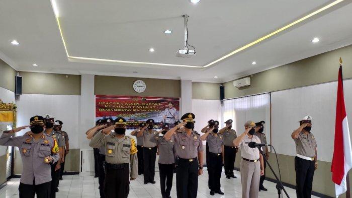 Puluhan Perwira Polres Bangli Naik Pangkat Secara Virtual