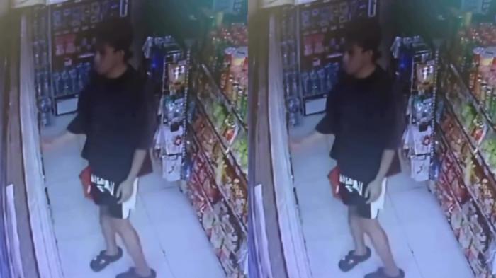Tersangka SB (28), pelaku pencuri puluhan bungkus rokok di Seminyak saat diamankan Unit Reskrim Polsek Kuta. Demi Penuhi Kebutuhan Hidup di Bali, SB Nekat Curi 21 Bungkus Rokok di Minimarket