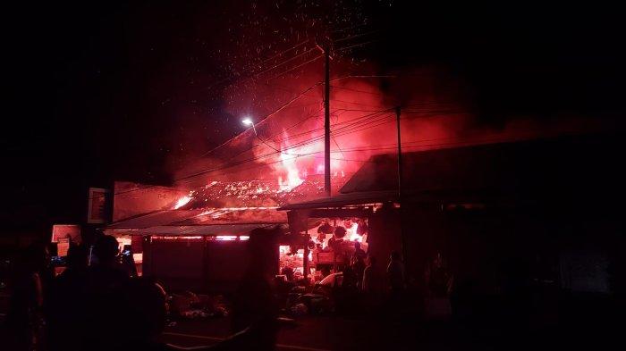 6 Unit Toko Pasar Suraberata Tabanan Alami Kebakaran, Penyebab dan Kerugian Masih Belum Diketahui