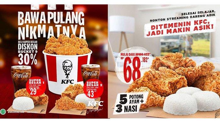 TERBARU Promo KFC Hari Ini 15 Maret 2021: Ayam, Nasi dan Cola Rp29 Ribuan, 5 Ayam 3 Nasi Rp68 Ribuan