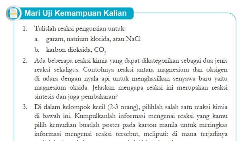 Jawaban Mari Uji Kemampuan Kalian, Kunci Jawaban IPA Kelas 9 Halaman 119 Kurikulum Merdeka