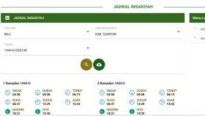 Jadwal Imsakiyah Rabu 19 April 2023, 28-30 Ramadhan 1444 Hijriah, Kabupaten Gianyar Provinsi Bali
