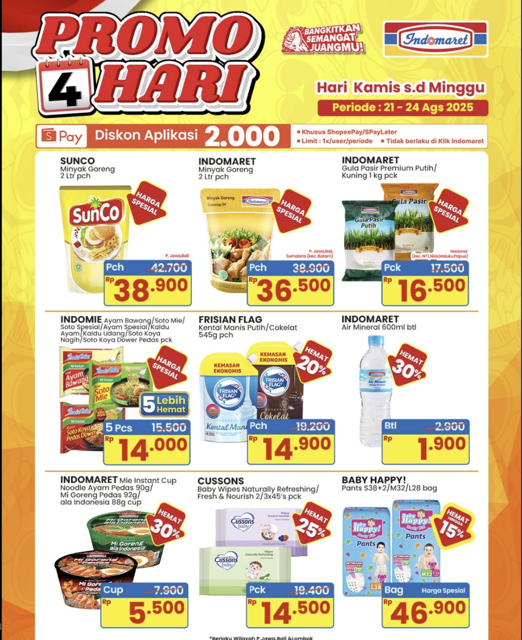 DISKON Besar Indomaret 21-24 Agustus 2025, Promo Minyak Goreng SunCo Rp 38.900