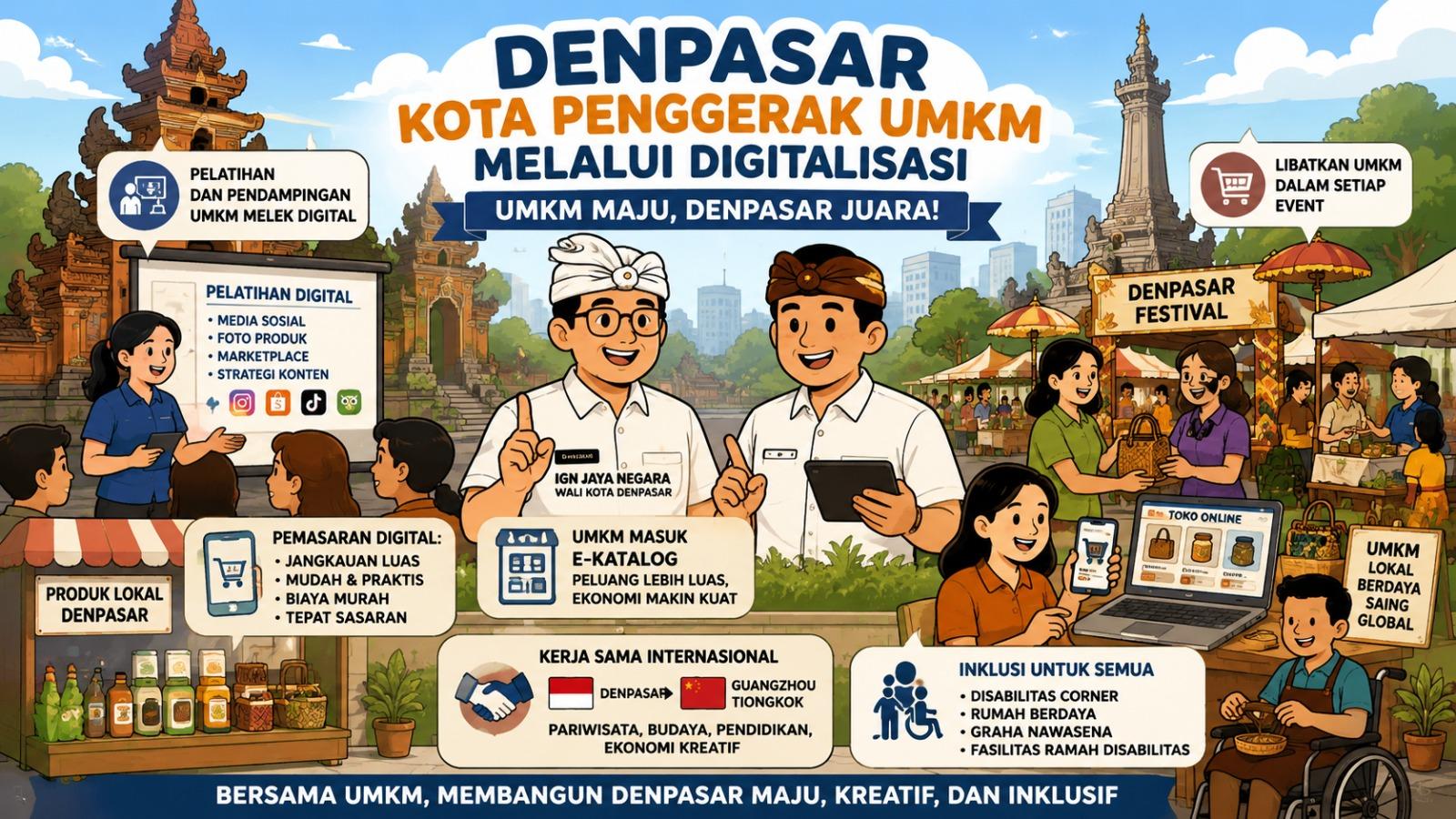 Ilustrasi UMKM by AI - Denpasar Kota Penggerak Digitalisasi UMKM