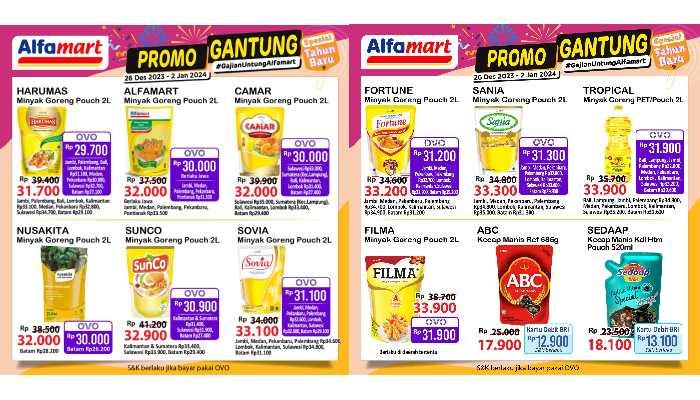 HARGA Minyak Goreng di Promo Superindo dan Alfamart 26-28 Desember 2023, Migor Harumas 2L Rp31.700