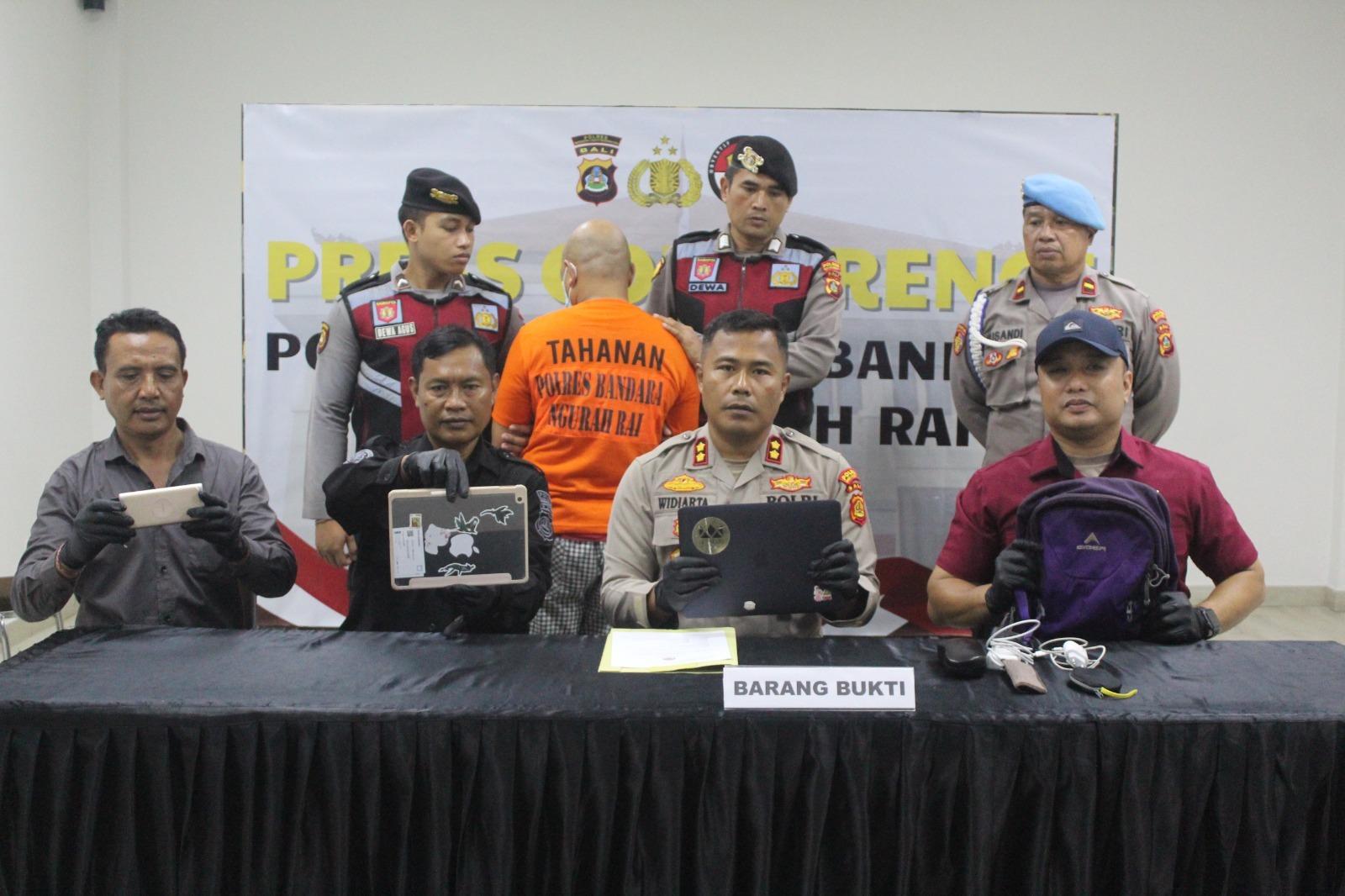 Polisi Amankan Seorang Driver Taksi Online Karena Curi Tas Penumpang di Bandara Ngurah Rai
