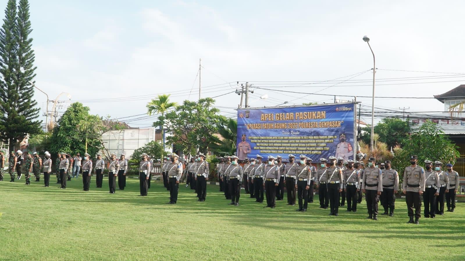 Operasi Patuh Agung 2022, Polresta Denpasar Gelar Apel Pasukan, Targetkan Tekan Angka Laka Lantas