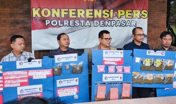 Gempur Jaringan Narkoba, Polresta Denpasar Ringkus 42 Pengedar, Sita Kokain Asal Georgia