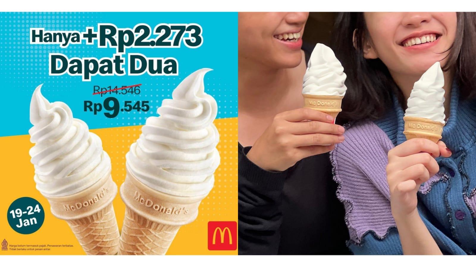 BANJIR DISKON! Promo McD Januari 2023, Nikmati 2 Ice Cream Cone Vanilla Rp 9.545