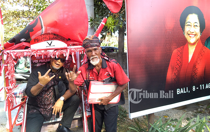 Demi Kongres PDIP, Kayuh Becak Surabaya-Denpasar, Mbah Kirman: Pejah Gesang Ndherek Ibu Megawati