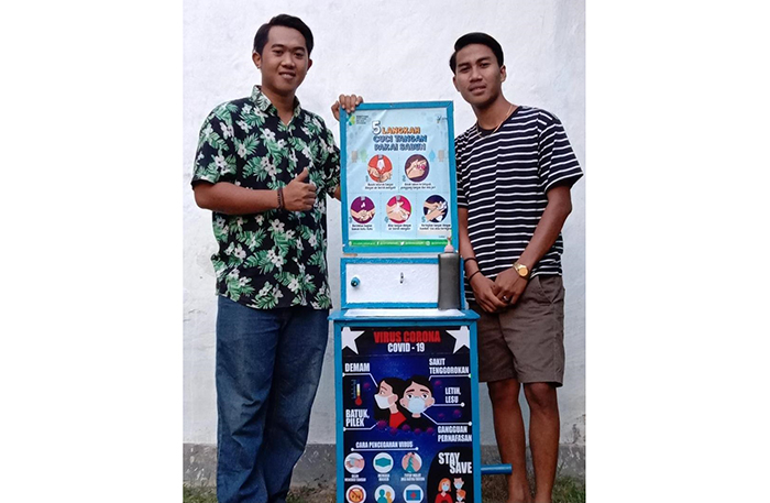 Ingin Terlibat Dalam Pencegahan Covid-19, Pemuda Dusun Yehbiyu Ciptakan Alat Cuci Tangan Otomatis