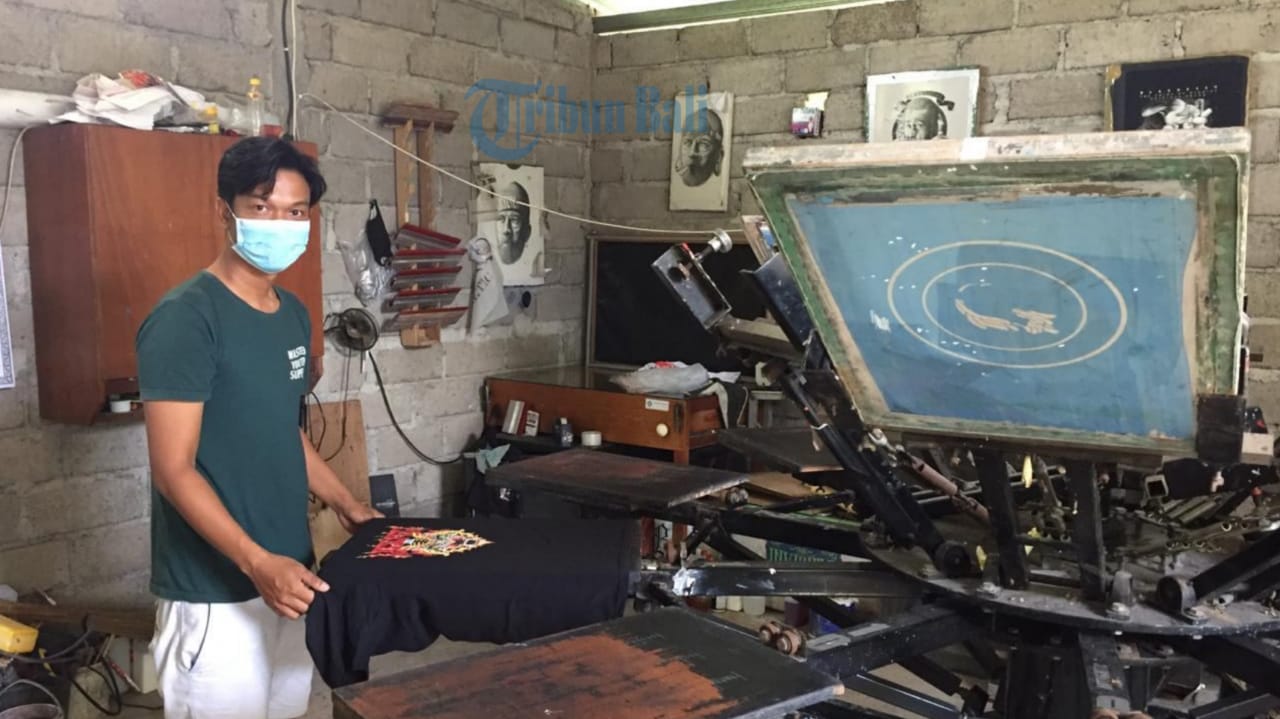 Dampak Covid-19, UMKM Sablon di Banjar Bindu Badung Akui Sepi Orderan