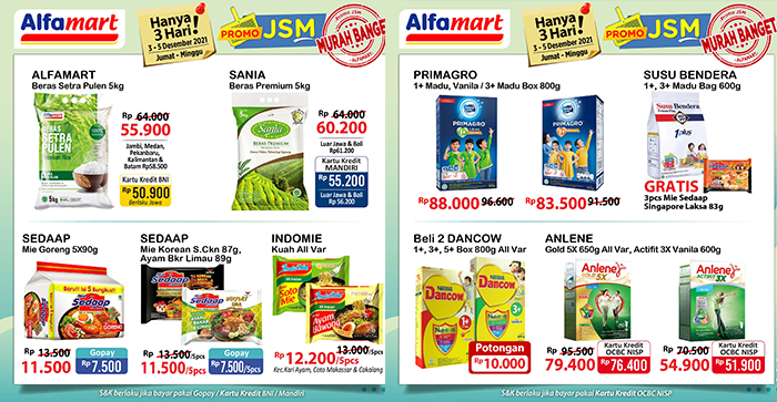 Promo JSM Alfamart TERBARU 3-5 Desember 2021, Beras Potongan Rp15 Ribu, Dettol Cair Rp17.900