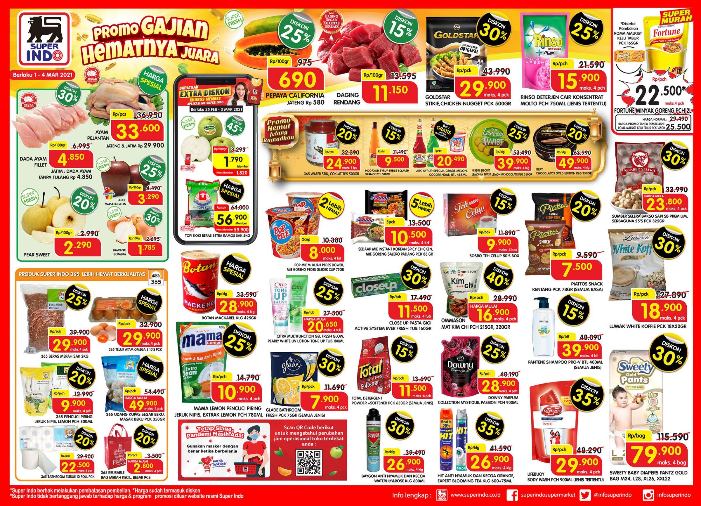 Promo Superindo 2 Maret 2021, Daging Murah, Diskon Buah Segar dan Minyak Goreng Rp 22 Ribuan