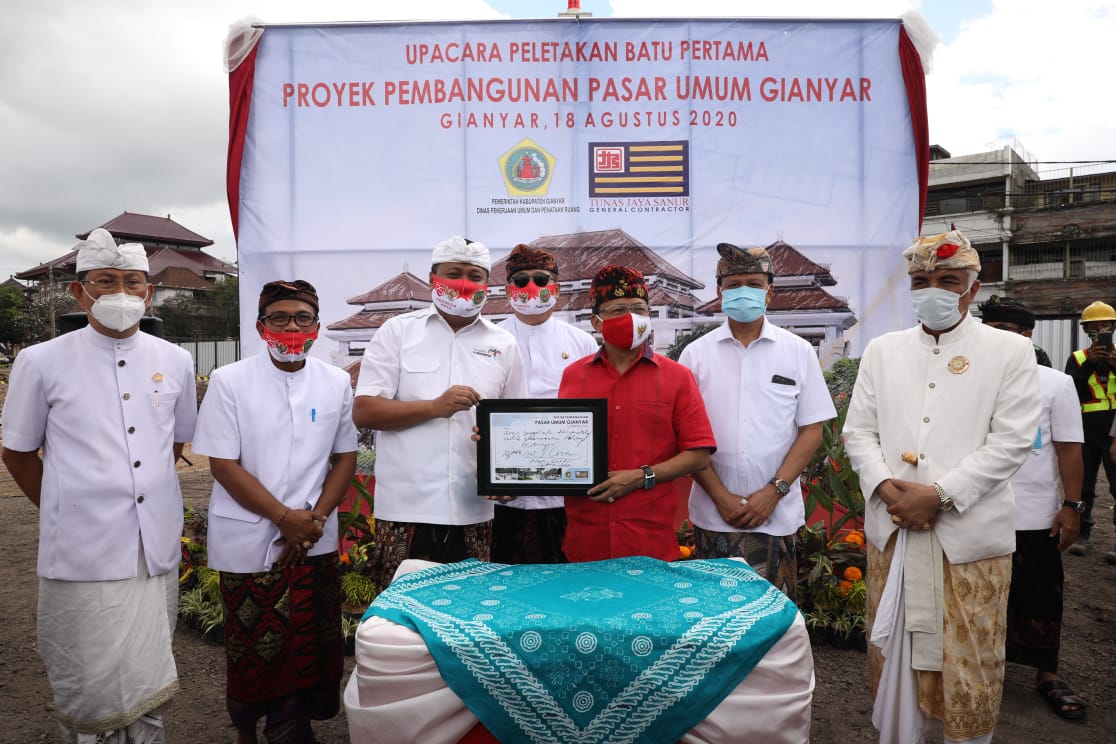 Peletakan Batu Pertama, Pasar Umum Gianyar Solid Bergerak untuk Ekonomi Rakyat