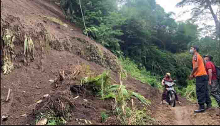 Jalan yang Hubungkan Pemuteran Menuju Keladian di Karangasem Tertutup Material Longsor
