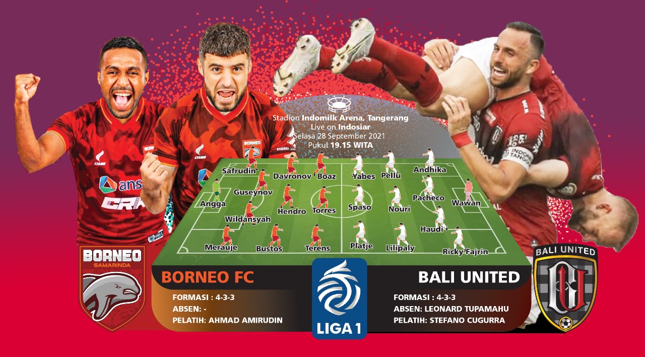 Preview Bali United vs Borneo FC: Moment Reuni Lerby & Sultan Samma, Haudi Siap Matikan Boaz Solossa