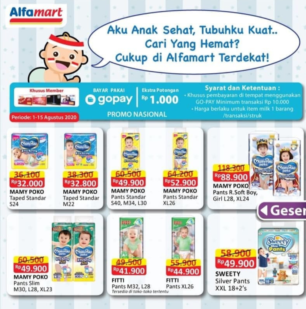 Promo Alfamart 1-15 Agustus 2020 Untuk Kebutuhan Si Kecil, Diskon Susu & Diapers, Berikut Daftarnya