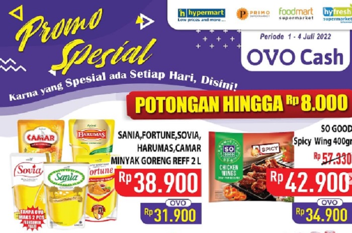 Promo Hypermart 4 Juli 2022, Minyak Goreng Diskon Gede-gedean, Pakai OVO Makin Untung, Pasti Irit