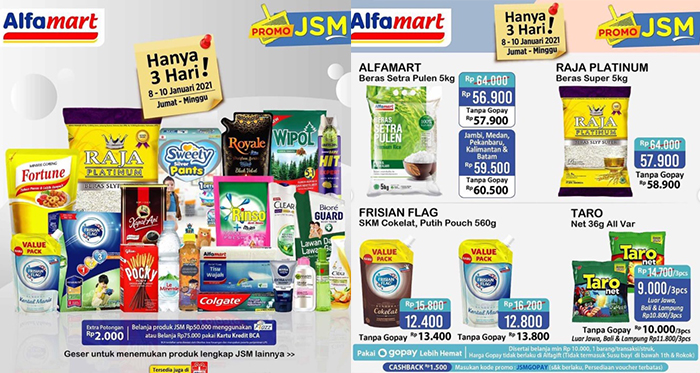 Promo JSM alfamart Hari Ini 9 Januari 2021, Belanja Murah Beras dan Minyak, Banyak Cashback Juga!