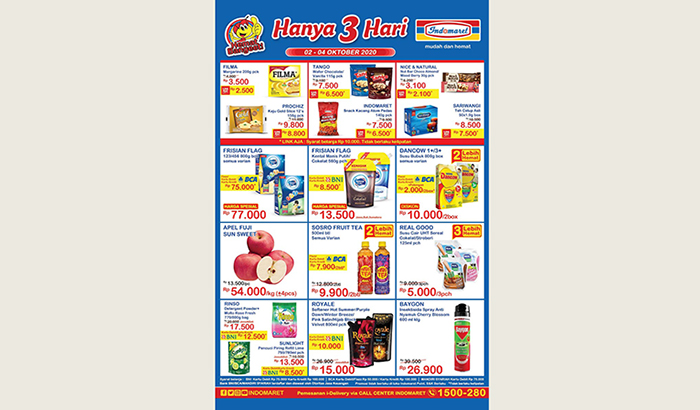Promo JSM Indomaret 2-4 Oktober 2020, Diskon Susu, Buah, Beras hingga Deterjen