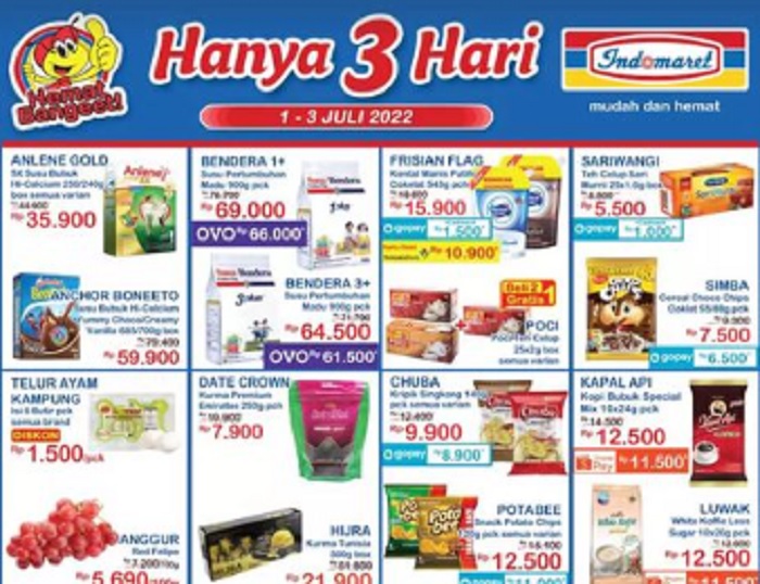 Promo JSM Indomaret 3 Juli 2022, Camar 2L Cuma Rp36.900, Telur Deterjen Makin Murah Pakai Gopay