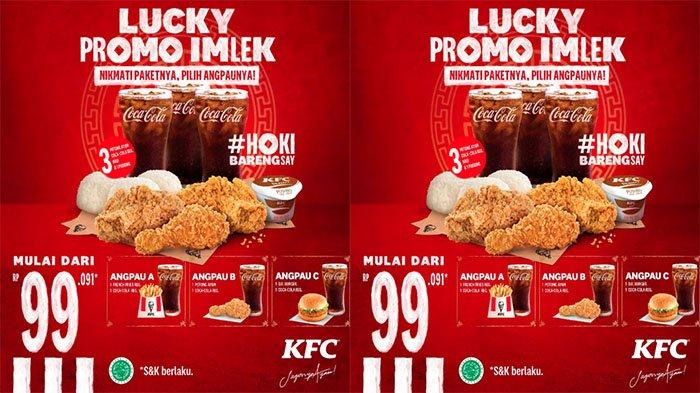 Promo KFC Hari Ini 2 Februari 2022, Lucky Promo Imlek Rp 99.091 DT24 Mulai Rp 54.545
