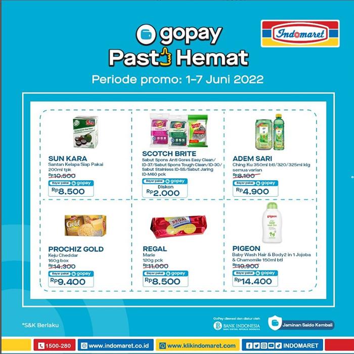 Pasti Hemat! Promo Indomaret Bayar Pakai GoPay 7 Juni 2022: Adem Sari Chingku Rp4.900 Regal Rp8.500