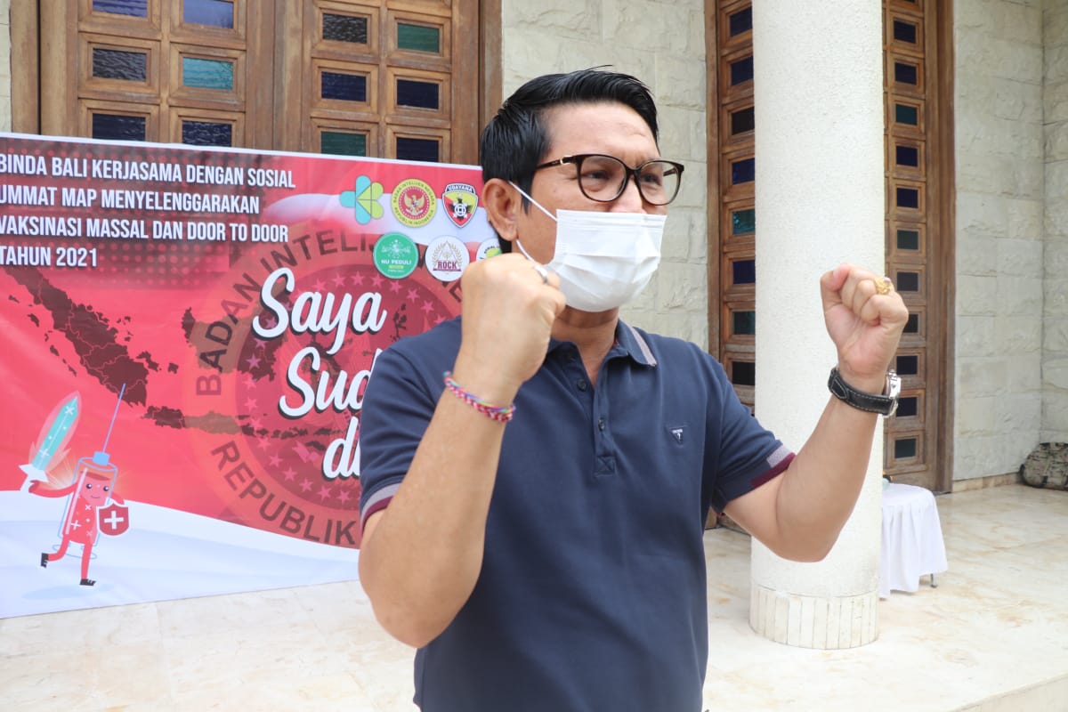 Binda Bali Gelar Vaksinasi Massal di Pecatu Badung, Sekda Adi Arnawa Apresiasi dan Beri Dukungan