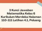 3 Kunci Jawaban Matematika Kelas 6 Kurikulum Merdeka Halaman 110-111 Latihan 4.1, Peluang