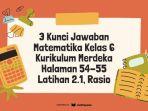 3 Kunci Jawaban Matematika Kelas 6 Kurikulum Merdeka Halaman 54-55 Latihan 2.1, Rasio