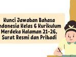Kunci Jawaban Bahasa Indonesia Kelas 6 Kurikulum Merdeka Halaman 21-26, Surat Resmi dan Pribadi