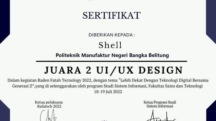 Mahasiswa Polman Babel Juara 2 UI/UX Design Rafatech 2022 UIN Raden Fatah Palembang
