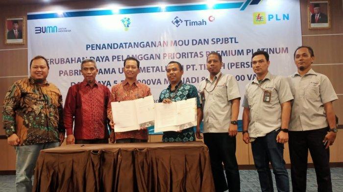 Siapkan Pasokan Listrik untuk Operasional Ausmelt, PT Timah Tbk Jalin MoU dengan PLN