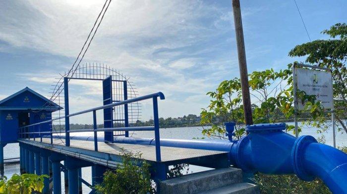 Sumber Air Perumda Tirta Pinang Pangkalpinang dari Kolong Retensi Kacang Pedang Mulai Menyusut