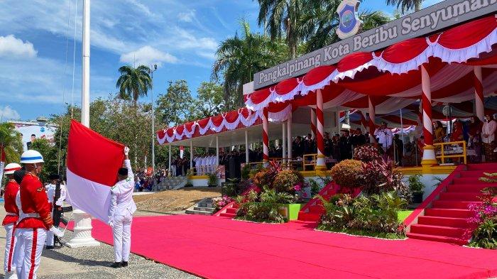 Upacara HUT RI Ke-79 di ATM Berlangsung Khidmat, Merah Putih berkibar Gagah di Langit Pangkalpinang