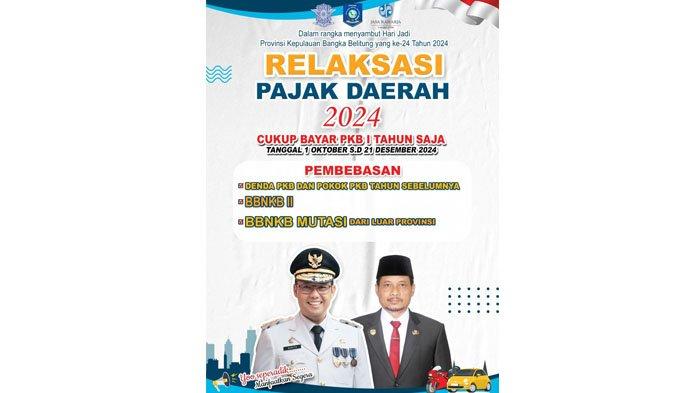 Ingat dan Catat Tanggalnya, Pemprov Babel Kembali Gelar Program Pemutihan Pajak Kendaraan Bermotor