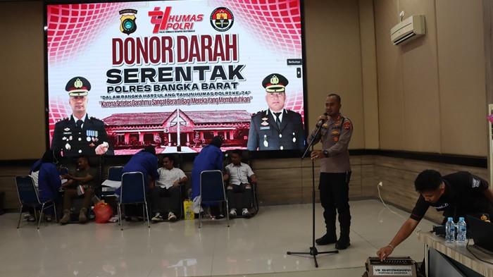 Kasus DBD Meningkat, Polres Bangka Barat Gelar Donor Darah Peringati HUT ke-74 Humas Polri