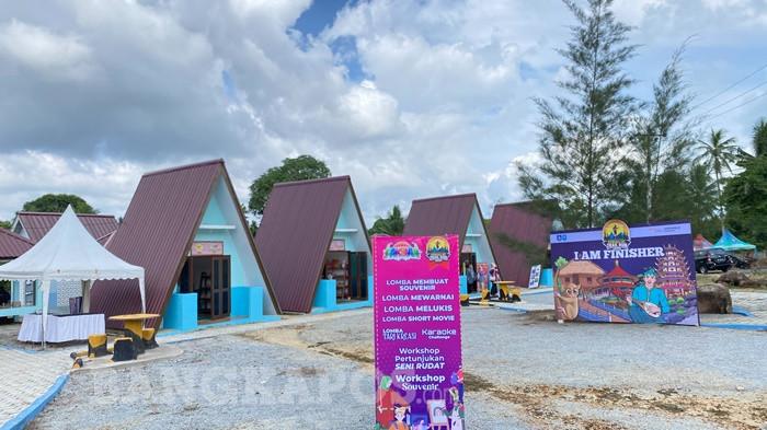 EXOTIC MATRAS - Kawasan Exotic Matras yang berada di lingkungan Pantai Matras Sungailiat, Bangka dan akan dijadikan sebagai pusat ekonomi kreatif, Jumat (14/11/2025).