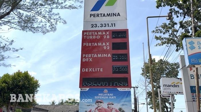 HARGA BBM NONSUBSIDI -- Penyesuaian mulai 1 Juni 2026 SPBU di Pangkalbalam, Pertamax Turbo naik menjadi Rp21.200 per liter, sementara Dexlite turun menjadi Rp23.500 per liter dan Pertamina Dex menjadi Rp25.350 per liter.