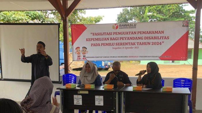 Berikan Pemahaman Haknya Sebagai Pemilih, Bawaslu Bangka Berikan Sosialisasi Pada Disabilitas