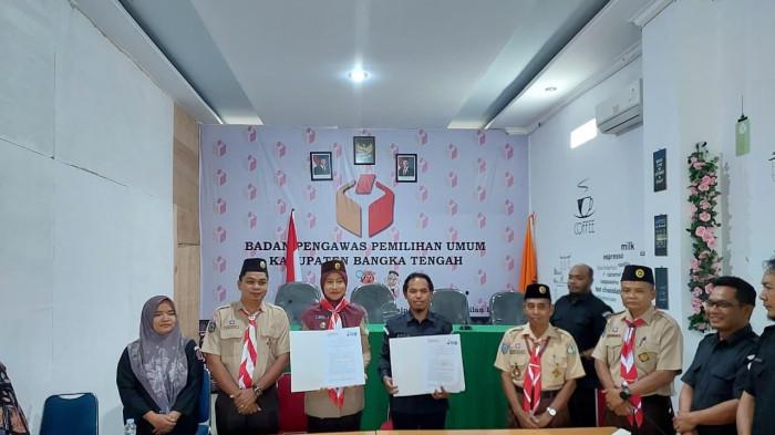 Bawaslu Bangka Tengah Gandeng Kwarcab Pramuka Perkuat Pengawasan Partisipatif