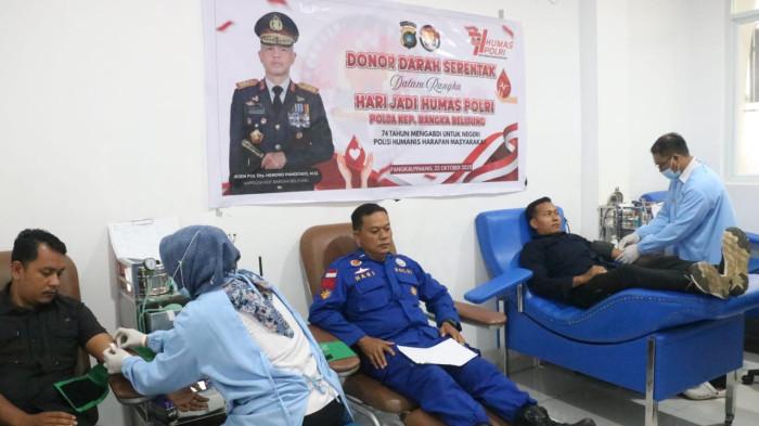 Polda Babel Gelar Donor Darah Massal, Sambut Hari Jadi Humas ke-74