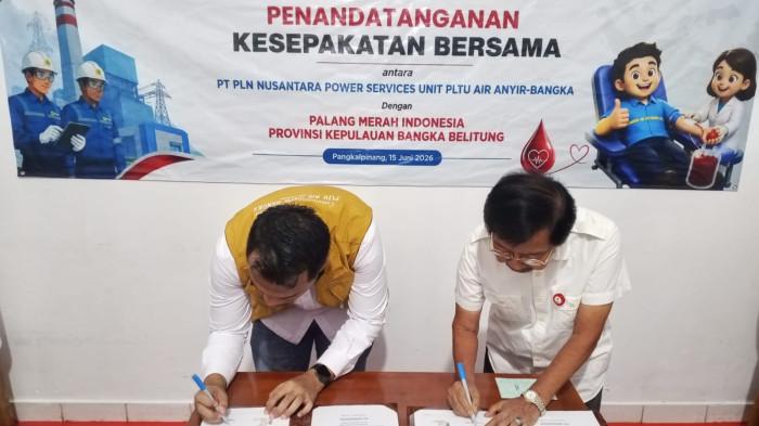 PMI Babel bersama PLN Unit PLTU Air Anyir menyepakai kerja sama strategis melalui Prosesi penandatanganan kesepakatan tersebut berlangsung dengan khidmat di Ruang Rapat Markas PMI Babel, Jalan Mentok, Pangkalpinang, pada Senin (15/6/2026).