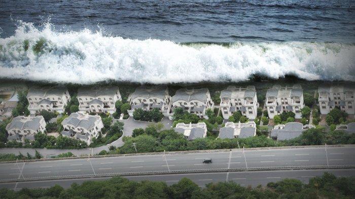 Ilustrasi bencana alam tsunami