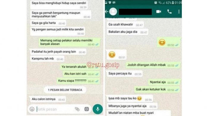 Semakin Mengila Pelakor Hubungi Istri Sah Ucapkan Terimakasih dan Doakan Segera dapat Suami Baru