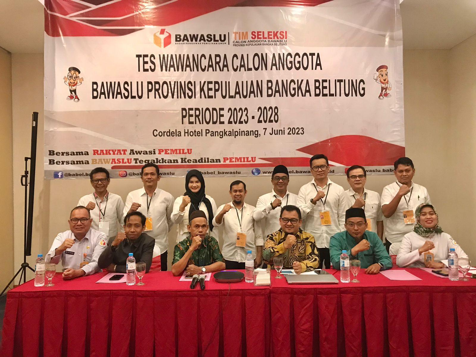 Gelar Tes Wawancara, Timsel Bawaslu Babel Saring Empat Nama