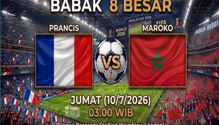 Prediksi Skor Prancis Vs Maroko, Susunan Pemain dan H2H di 8 Besar Piala Dunia 2026 - Bangkapos.com